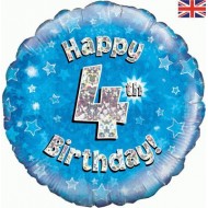 Blue Stars 4th Birthday Balloon